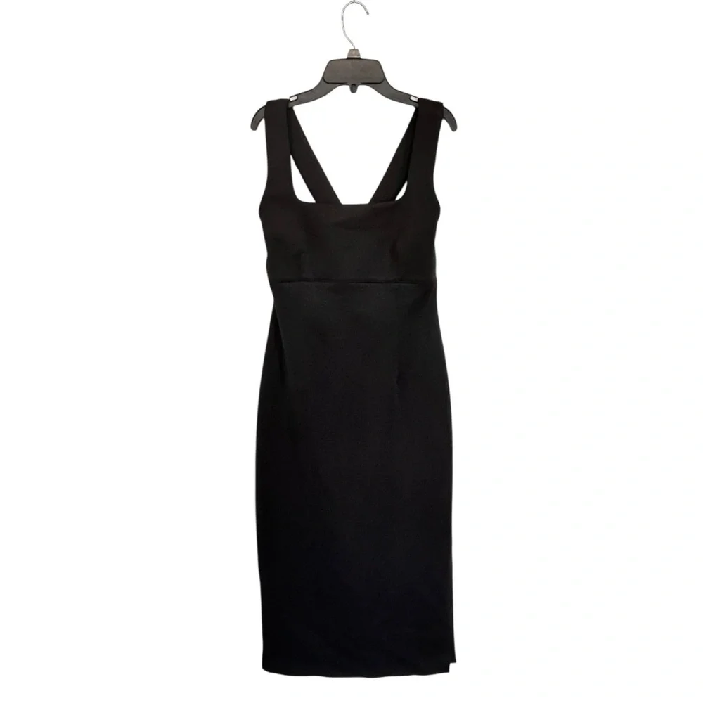Donna Karan | Dresses | Nwt Donna Karan Black Square Neck Criss Cross ...